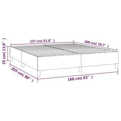 vidaXL Рамка за легло тъмносива 160x200 см кадифе