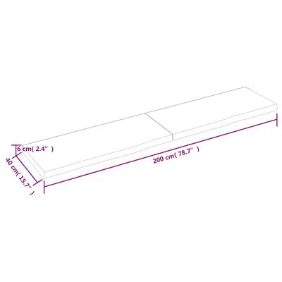 vidaXL Плот за баня светлокафяв 200x40x(2-6) см обработено дърво масив