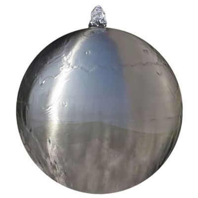 vidaXL Градинска сфера за фонтан с LED, неръждаема стомана, 40 см