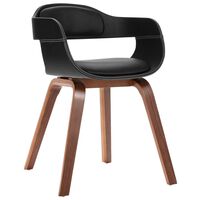 vidaXL Трапезен стол, извито дърво, изкуствена кожа