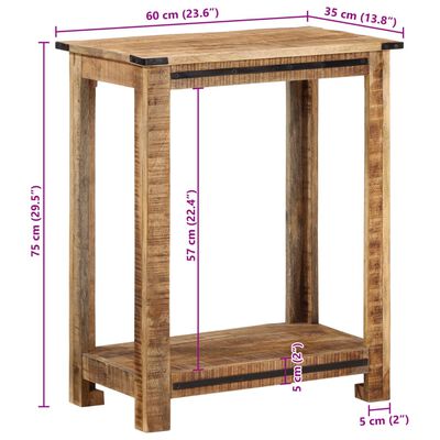 vidaXL Конзолна маса, 60x35x75 см, манго масивно дърво