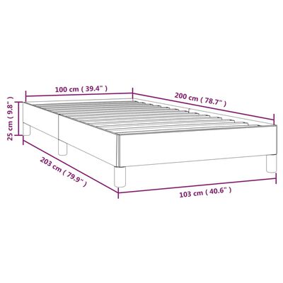 vidaXL Рамка за легло тъмносива 100x200 см плат