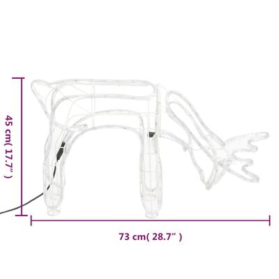 vidaXL Коледни фигури на елени, 3 бр, студено бяло, 73x31x45 см