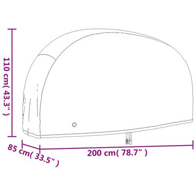 vidaXL Покривало за велосипед черно 200x85x110 см 190T Оксфорд