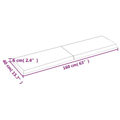 vidaXL Плот за баня тъмнокафяв 160x40x(2-6)см обработено масивно дърво