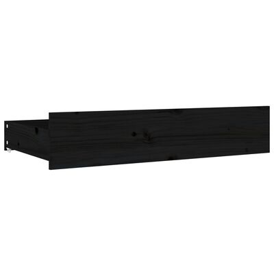 vidaXL Рамка за легло с чекмеджета, черна, 140x200 см