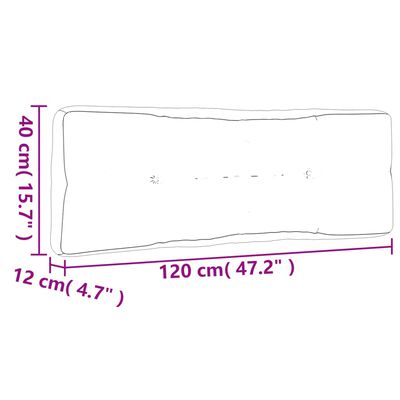 vidaXL Палетна възглавница, кралско синя, 120x40x12 см, текстил