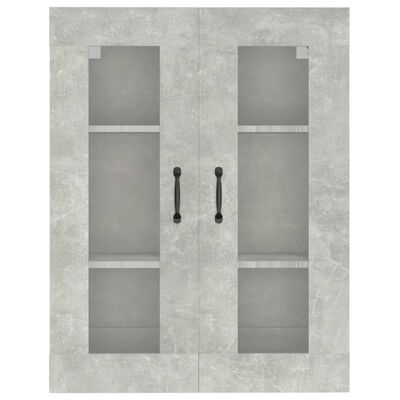 vidaXL Окачен стенен шкаф, бетонно сиво, 69,5x34x90 см