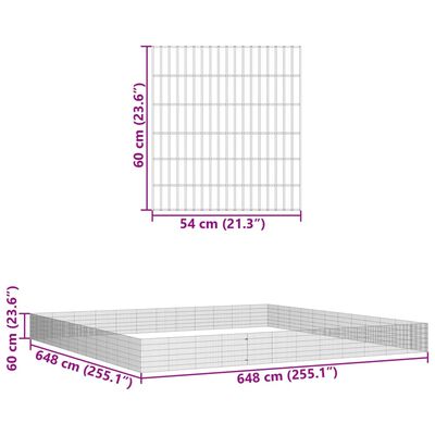 vidaXL Ограждение за свободно отглеждане на животни 48-панела 54x60 см