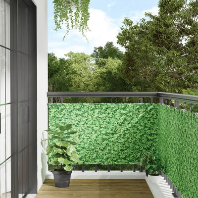 vidaXL Лента за покриване на огради, зелени растения, 1000x75 см, PVC