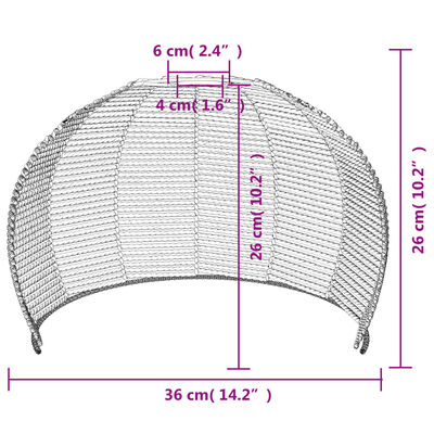 vidaXL Абажур за пендел Ø36x26 см желязо и хартия