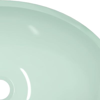 vidaXL Стъклена мивка, 50x37x14 см, бяла
