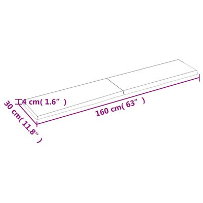 vidaXL Плот за баня тъмнокафяв 160x30x(2-4)см обработено масивно дърво