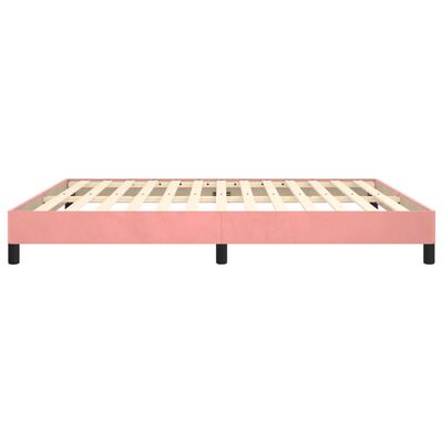 vidaXL Рамка за легло, розова, 160x200 см, кадифе