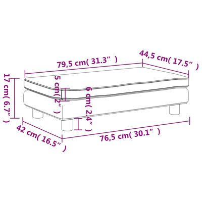 vidaXL Детски диван с табуретка, кафяв, 100x50x30 см, изкуствена кожа