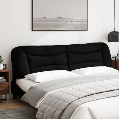 vidaXL Мека табла за легло, черна, 200 см, плат