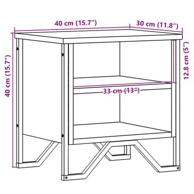 vidaXL Нощно шкафче, черно, 40x30x40 см, инженерно дърво