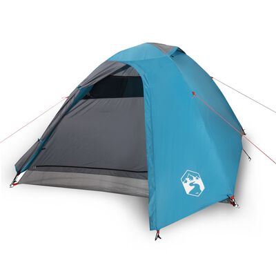 vidaXL Куполна къмпинг палатка, 3-местна, синя, водоустойчива