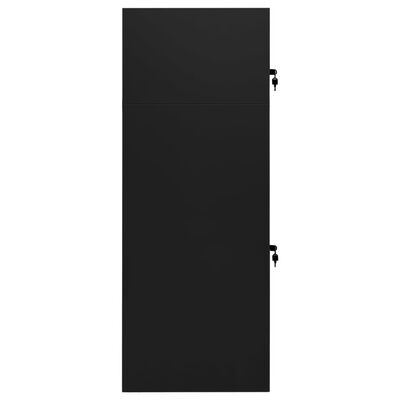 vidaXL Шкаф за екипировка за езда, черен, 53x53x140 см, стомана