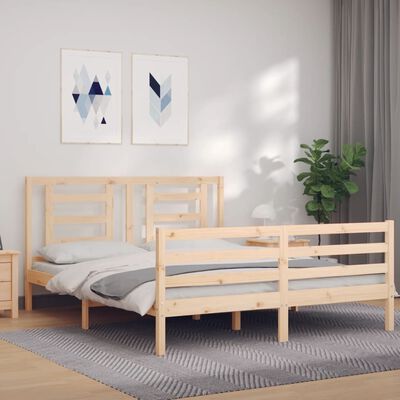 vidaXL Рамка за легло с табла 5FT King Size масивно дърво