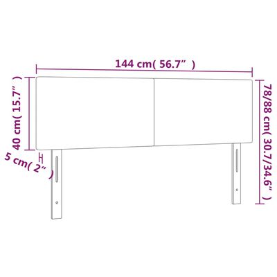 vidaXL Горни табли за легло 2 бр бели 72x5x78/88 см изкуствена кожа