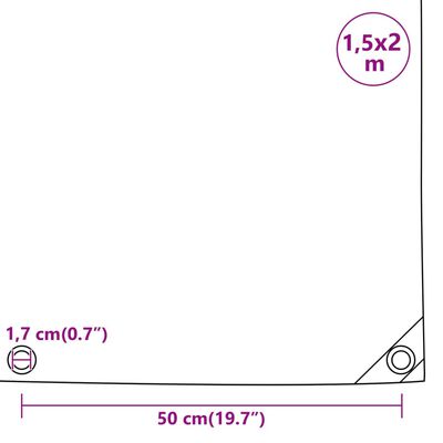 vidaXL Брезент зелен 1,5x2 м 650 г/м²