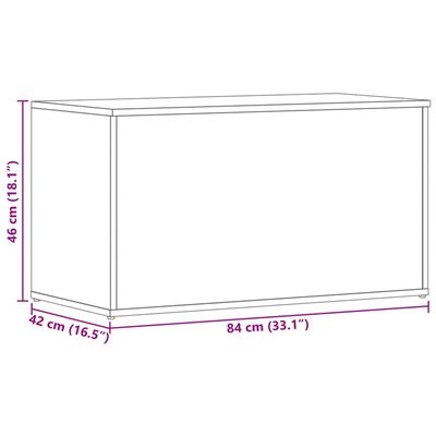 vidaXL Сандък за съхранение, бял, 84x42x46 см, инженерна дървесина