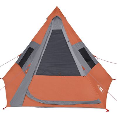 vidaXL Къмпинг палатка типи, 7-местна, оранжева, водоустойчива