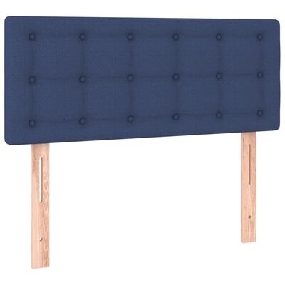 vidaXL LED горна табла за легло, синя,100x5x78/88 см, плат