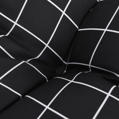 vidaXL Палетни възглавници, 7 бр, черно каре, текстил
