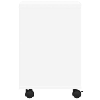 vidaXL Стойка за принтер с колелца, бяла, 41x32x48 см
