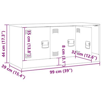 vidaXL ТВ шкаф, горчица жълто, 99x39x44 см, стомана