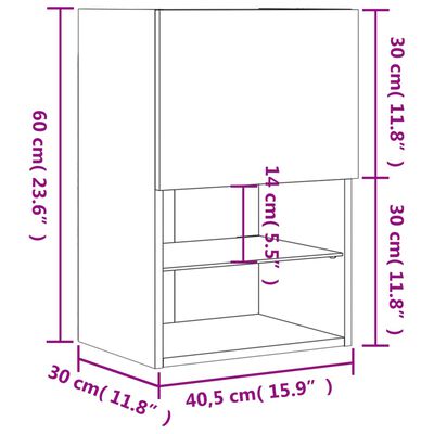 vidaXL ТВ шкафове с LED осветление, 2 бр, кафяв дъб, 40,5x30x60 см