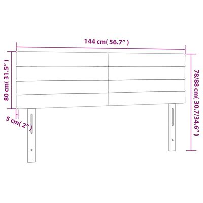 vidaXL Горни табли за легло, 2 бр, тъмносиви, 72x5x78/88 см, кадифе