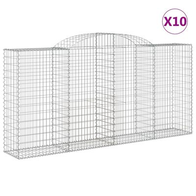 vidaXL Габионни кошници арка 10 бр 300x50x140/160см поцинковано желязо