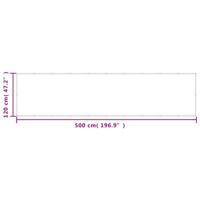 vidaXL Балконски параван пясъчен 120x500 см 100% полиестер оксфорд