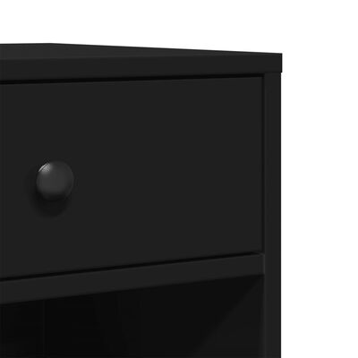 vidaXL Стойка за принтер с колелца, черна, 60x40x68,5 см