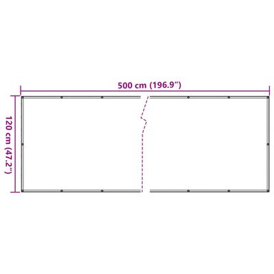 vidaXL Балконски параван, антрацит, 120x500 см, оксфорд плат