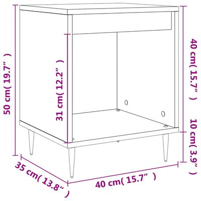 vidaXL Нощни шкафчета, 2 бр, черни, 40x35x50 см, инженерно дърво