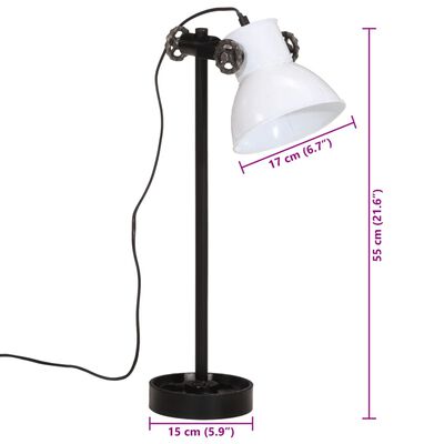 vidaXL Настолна лампа, 25 W, бяла, 15x15x55 см, E27