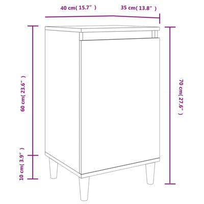 vidaXL Нощни шкафчета, 2 бр, сив сонома, 40x35x70 см, инженерно дърво