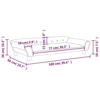 vidaXL Детски диван, тъмносив, 100x50x26 см, кадифе