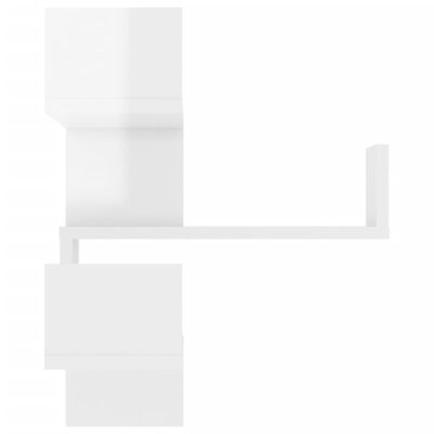vidaXL Стенни ъглови рафтове, 2 бр, бял гланц, 40x40x50 см