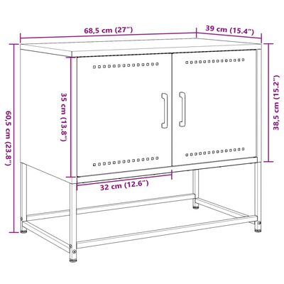 vidaXL ТВ шкаф, антрацит, 68,5x39x60,5 см, стомана