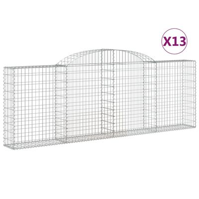 vidaXL Габионни кошници арка 13 бр 300x30x100/120см поцинковано желязо