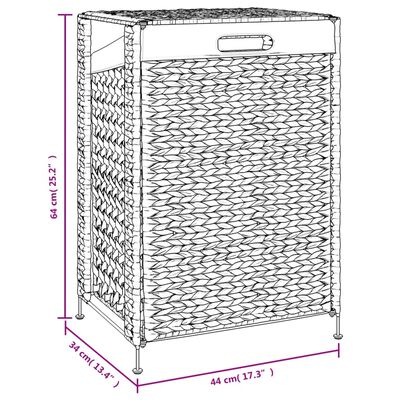 vidaXL Кош за пране 44x34x64 см воден хиацинт