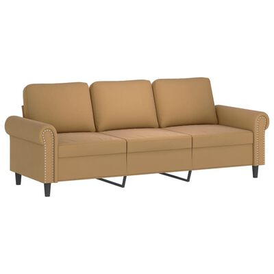 vidaXL 3-местен диван, кафяв, 180 см, кадифе