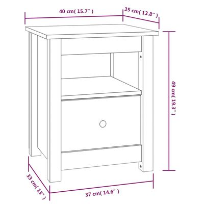 vidaXL Нощни шкафчета, 2 бр, черни, 40x35x49 см, борово дърво масив