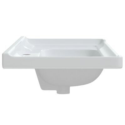 vidaXL Мивка за баня, бяла, 100x48x23 см, правоъгълна, керамика