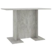 vidaXL Трапезна маса, бетонно сива, 110x60x75 см, инженерно дърво